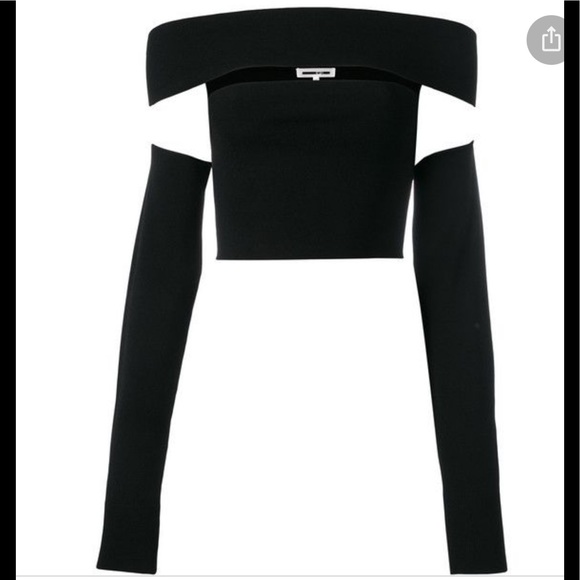 McQ Alexander McQueen Long Sleeve Cut-Out Crop Top Small